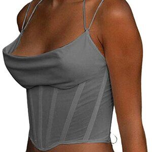 Gray bustier corset top
